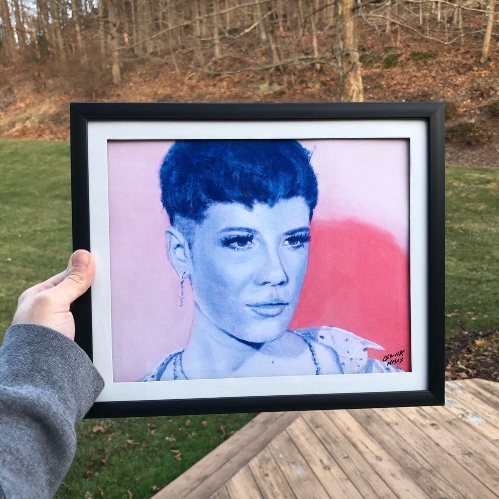 8.5x11” framed print of my Halsey Painting